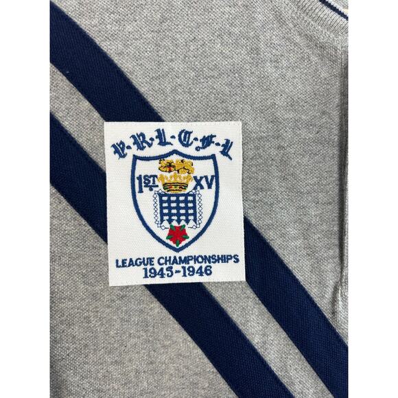 Polo Ralph Lauren Shirt Boys L Gray Blue Red Big Pony 2 Stripes - Picture 4 of 7